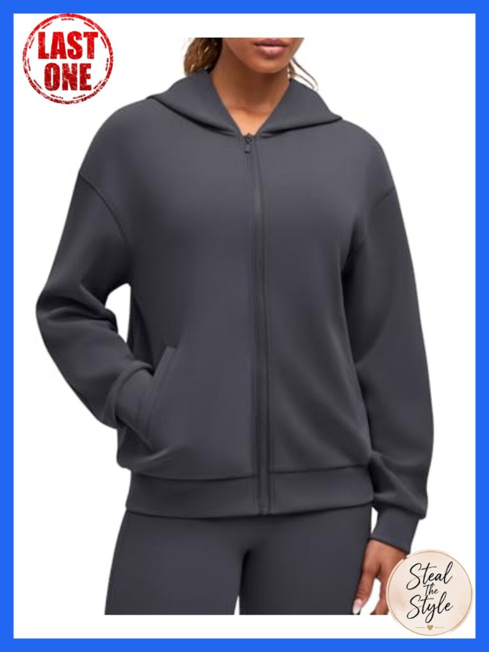 Modal Soft Full Zip Hoodie with Pockets Mid Weight Women's Active Jacket